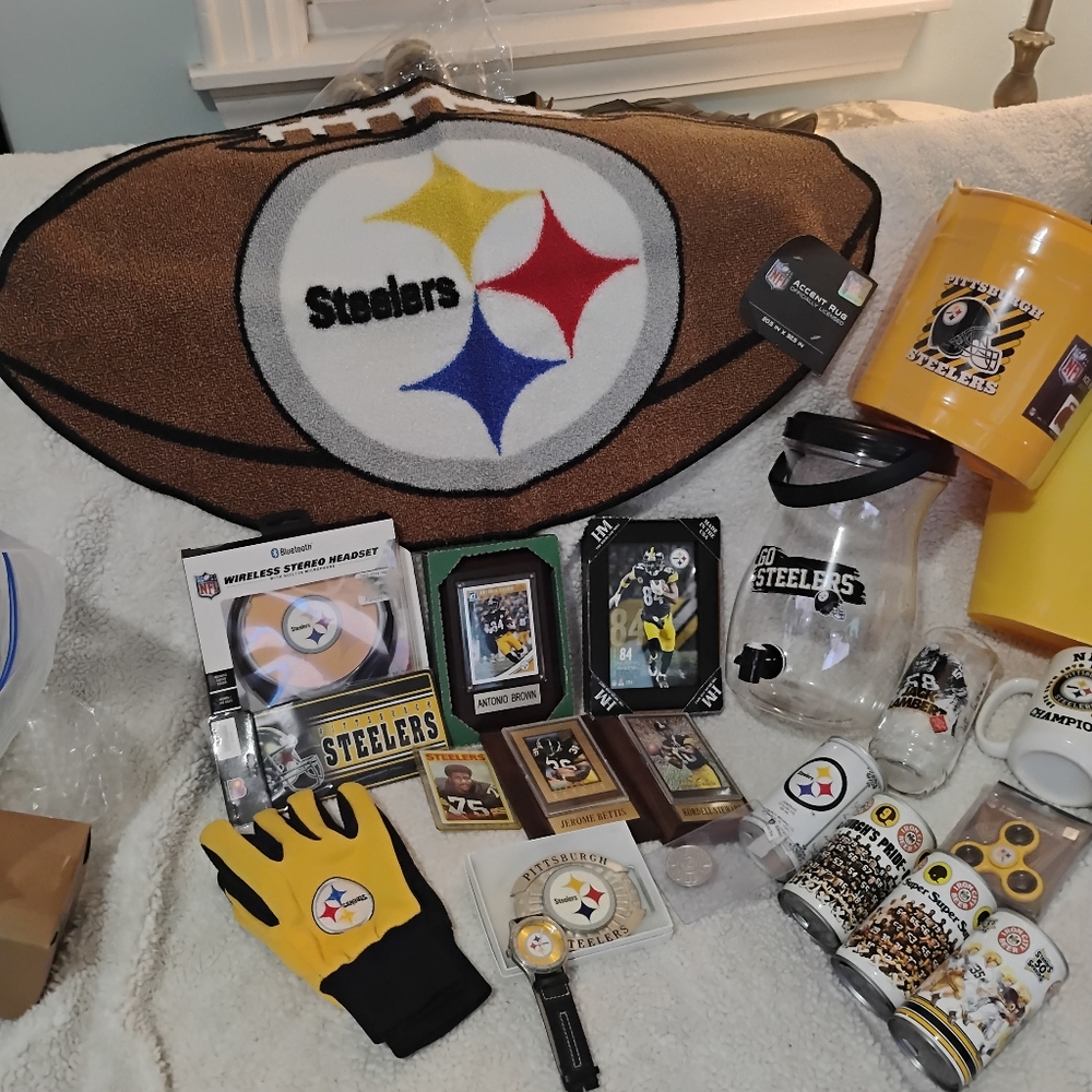 Lots Of Pittsburgh Steelers Accessories Jerseys Steelers fans!!! A Bargain
